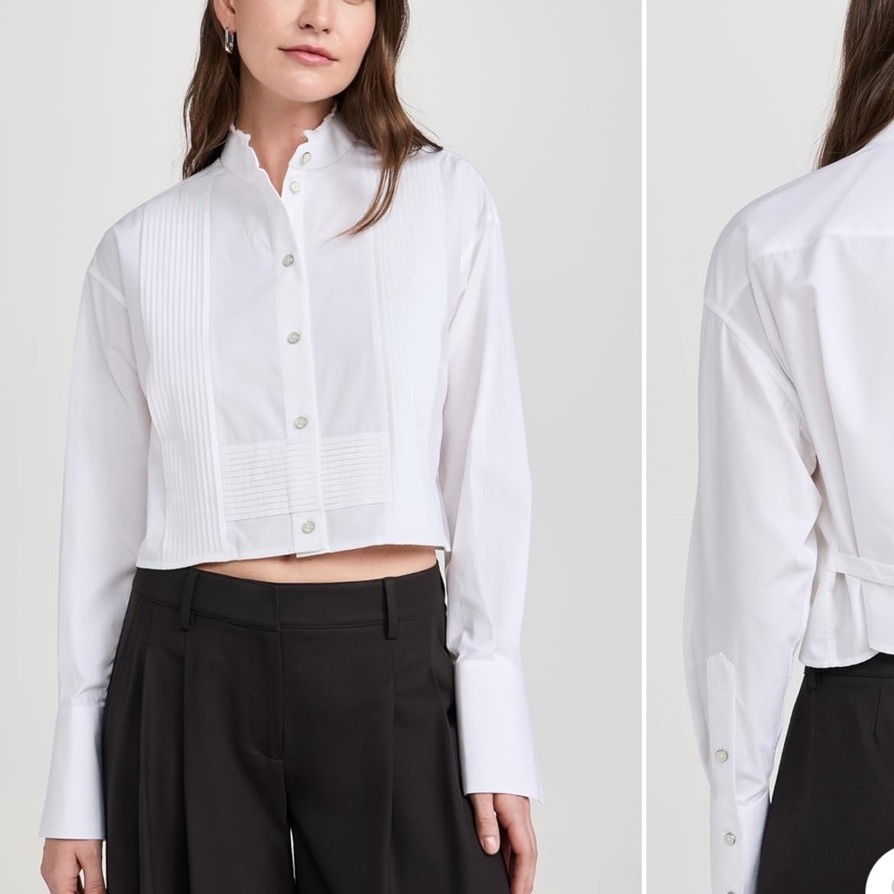 Helmut Lang White Tux Shirt